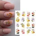 наклейки на ногти, Осень Зима Черные Линии Цветочные Листья Наклейки Для Ногтей Наклейки Геометрический Цветочный Лицо Слайдер Для Украшения Искусства Ногтей Аксессуары, слайдеры для ногтей, дизайн ногтей