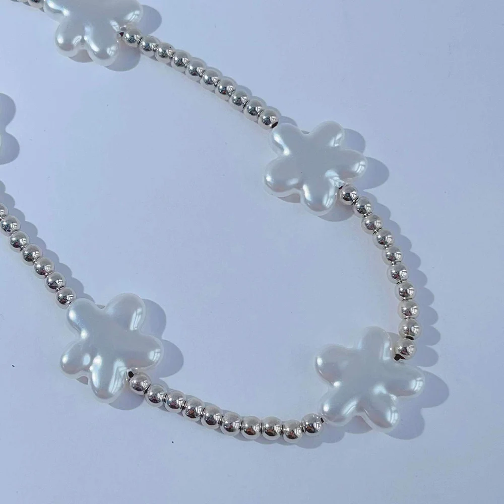 Модная искусственная жемчужина цветок цепочка Ювелирные изделия женская