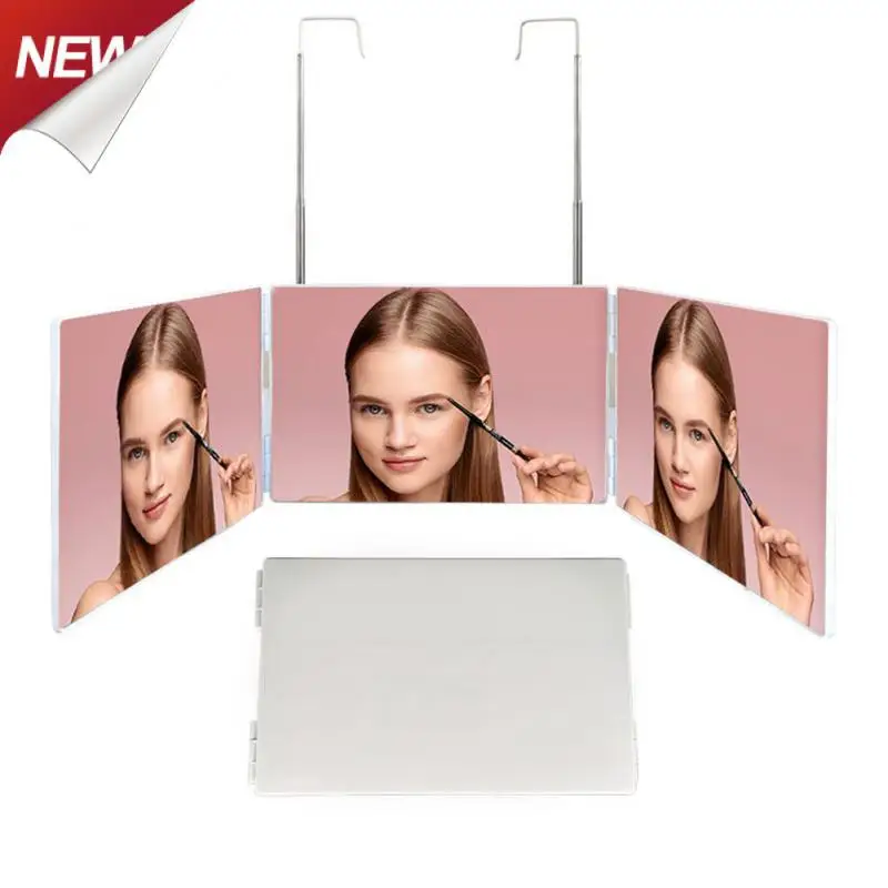 

Three-sided Folding Makeup Mirror Freely Adjustable Retractable Shaving And Hairdressing Mirror Hanging DIY Decorative Mirrors