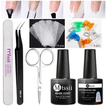 Mtssii 1 Set Gel Nail Fiber Set Glass Fiber Prepared for Nail Extensions Nails Building Base Top Coat Nail Art Tips Kits