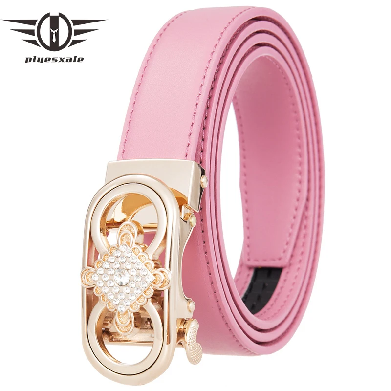 

Plyesxale 2.4cm Width High Quality Women Belts Fashion Automatic Buckle Belt For Woman Female Durable Dress Jeans Straps G1270