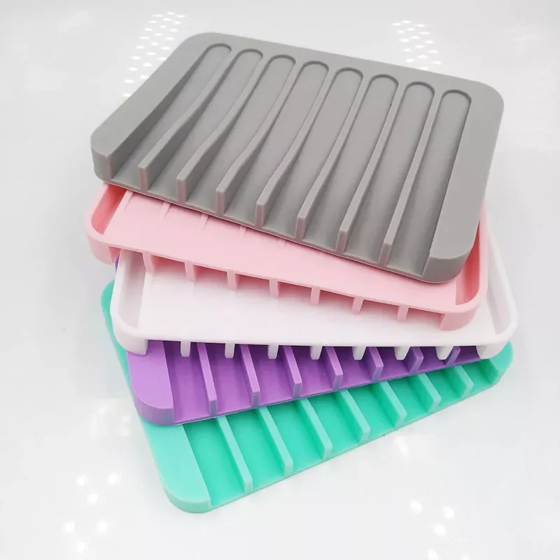 

2022New Soap Holder Flexible Soap Dish Plate Holder Tray Soapbox Container Storage For Bathroom Kitchen