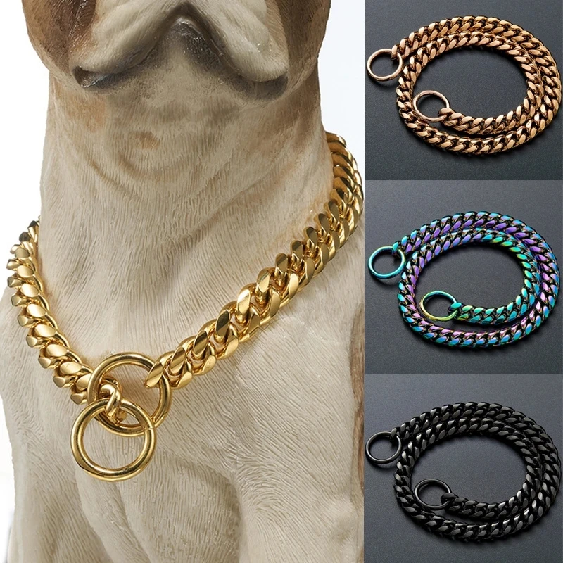 

Slip China Pitbull Dog Dogs Dog Steel Collars Choke Stainless Large Training Metal Durable Collar For Chain Bulldog