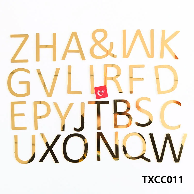 

2 Set English Letter Sets Cake Topper for Decorations Golden Mirror Acrylic Happy Birthday Wedding Cupcake Topper Party Supplies