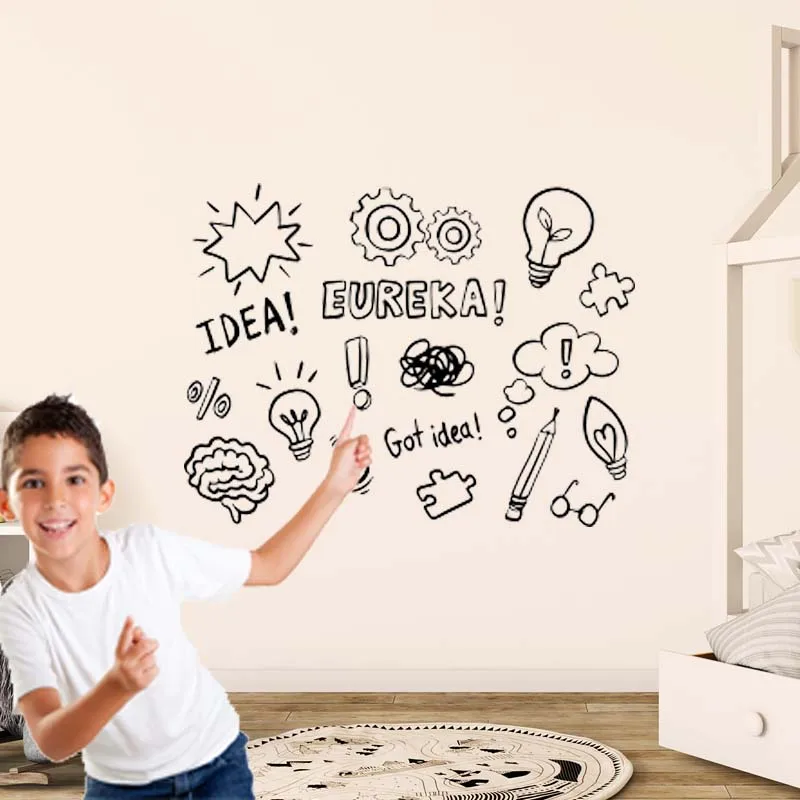 

Brain Storm Creativity Idea Wall Sticker Vinyl Home Decor Kids Room Boys Child's Gift Decal Custom Mural