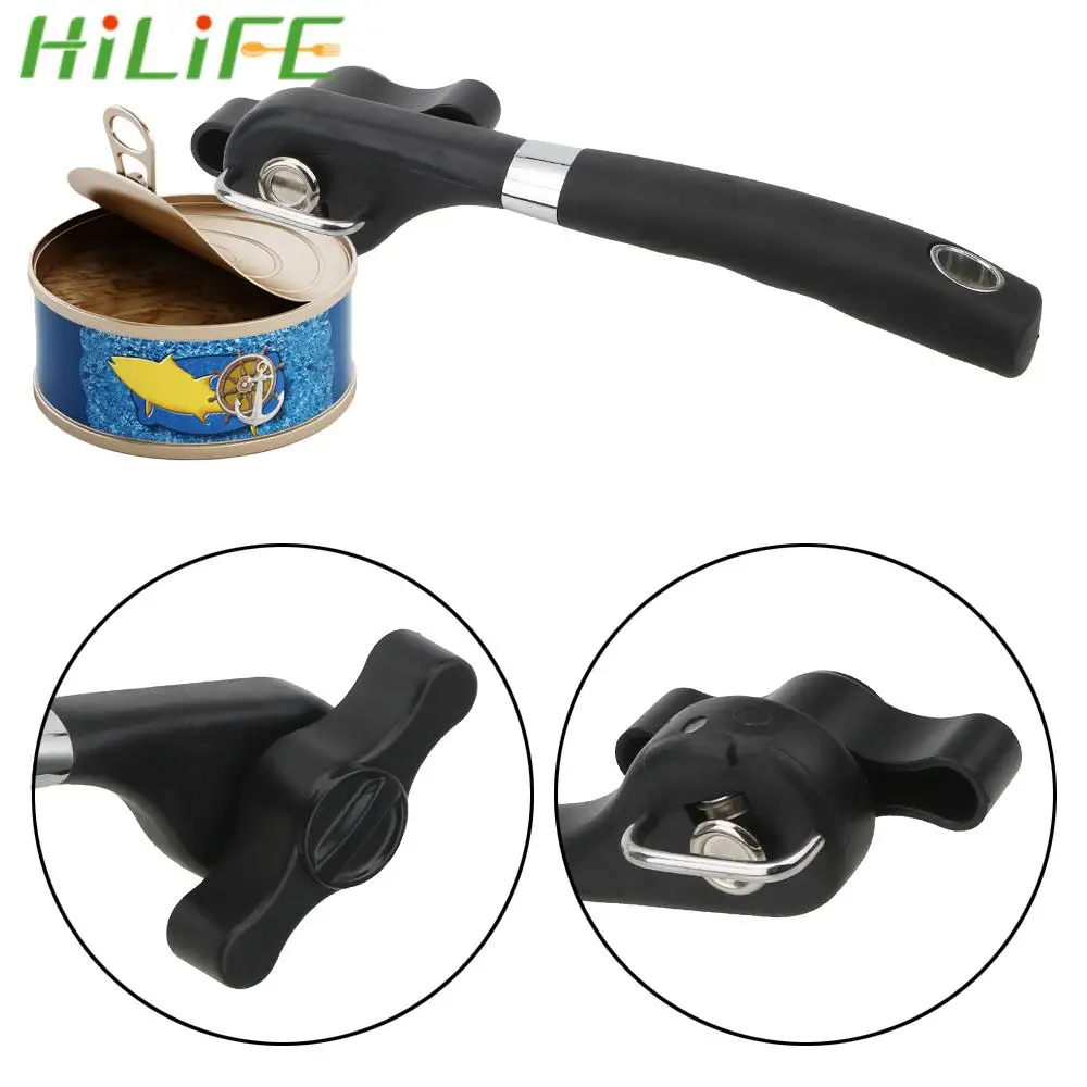 

HILIFE Manual Can Opener Side Cut Professional Effortless Openers Kitchen Tool Plastic Jar Opener with Turn Knob