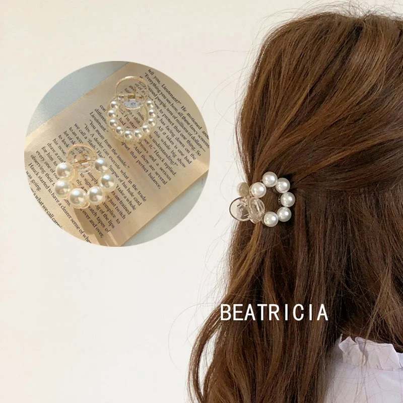 

Ins Trend Mini Round Pearl Hair Clips for Women Girls Hair Claw Chic Barrettes Crab hair clip Styling Fashion Hair Accessories