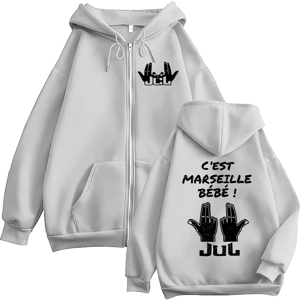 Худи на молнии JUL C'est Marseille Bébé Tour 2026, унисекс, повседневная модная толстовка оверсайз, винтажная куртка с длинным рукавом и капюшоном (art.: 3920da6049ccc) - 3920da6049ccc
