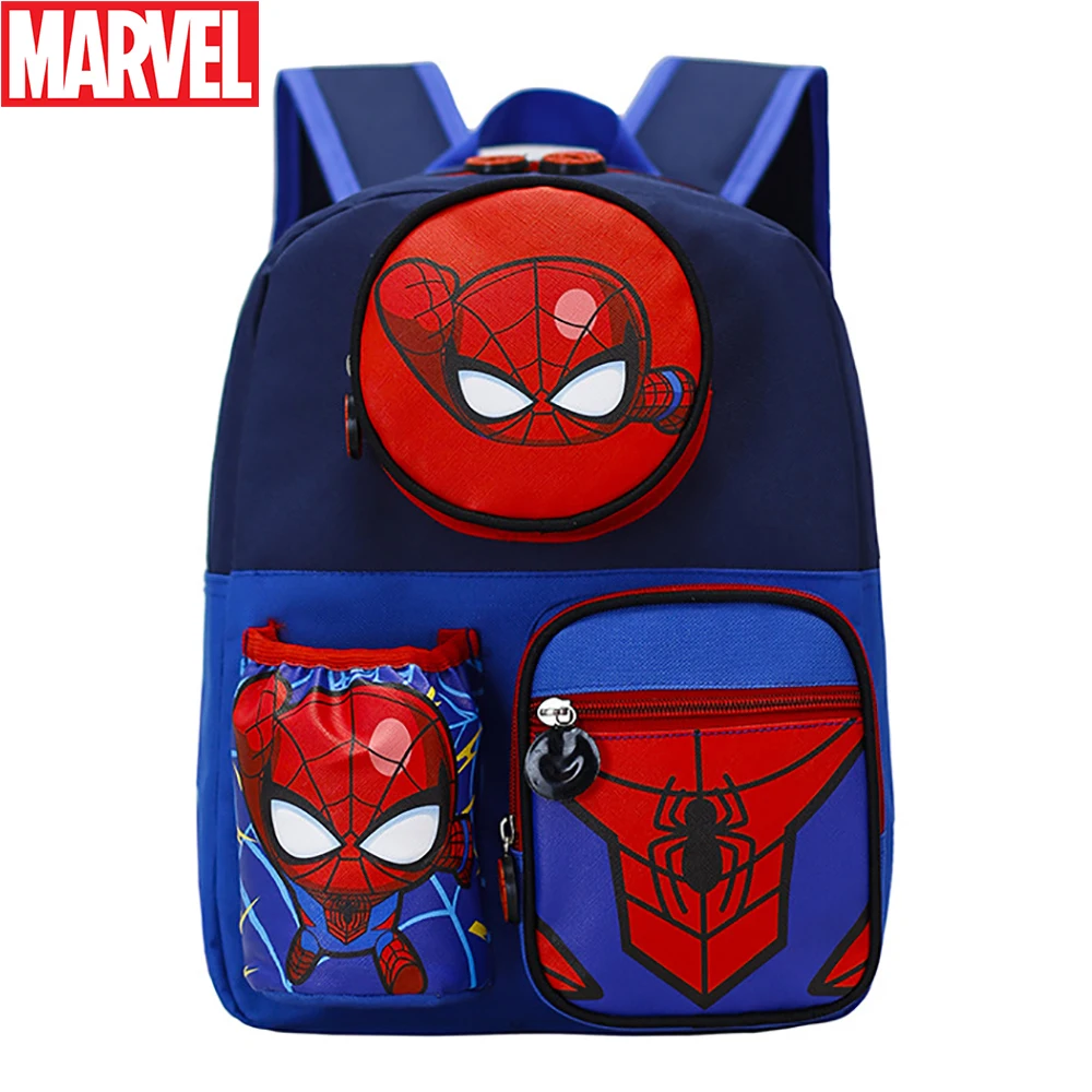 

Детские школьные ранцы Marvel для мальчиков, милый мультяшный Человек-паук, Железный человек, Капитан Америка, Детские легкие рюкзаки