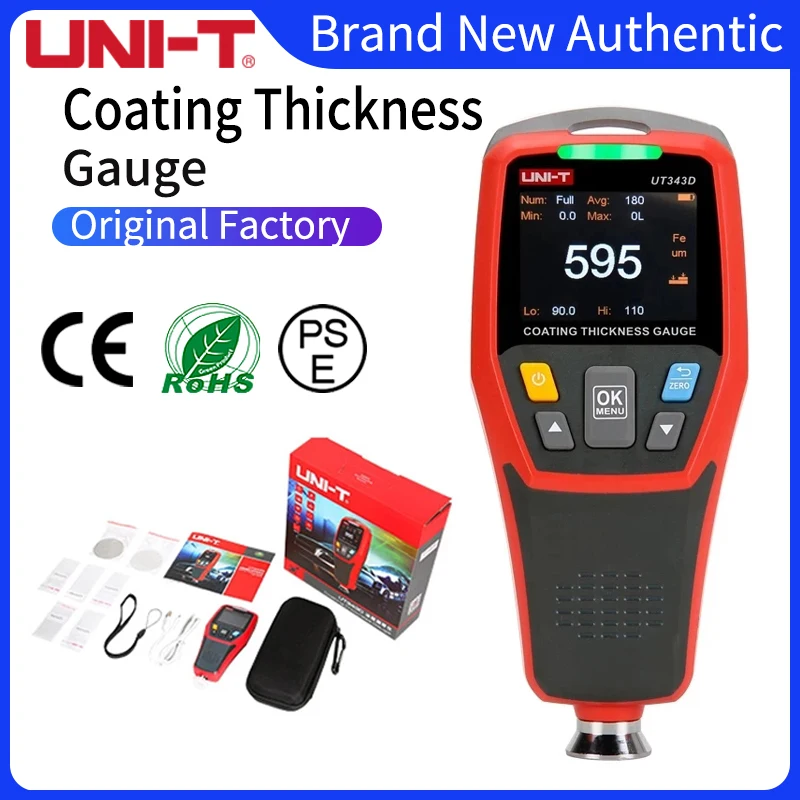 

UNI-T UT343D Coating Thickness Gauge Automobile Paint Film Thickness Tester Measuring FE/NFE Paint tool USB Data Storage UT343A