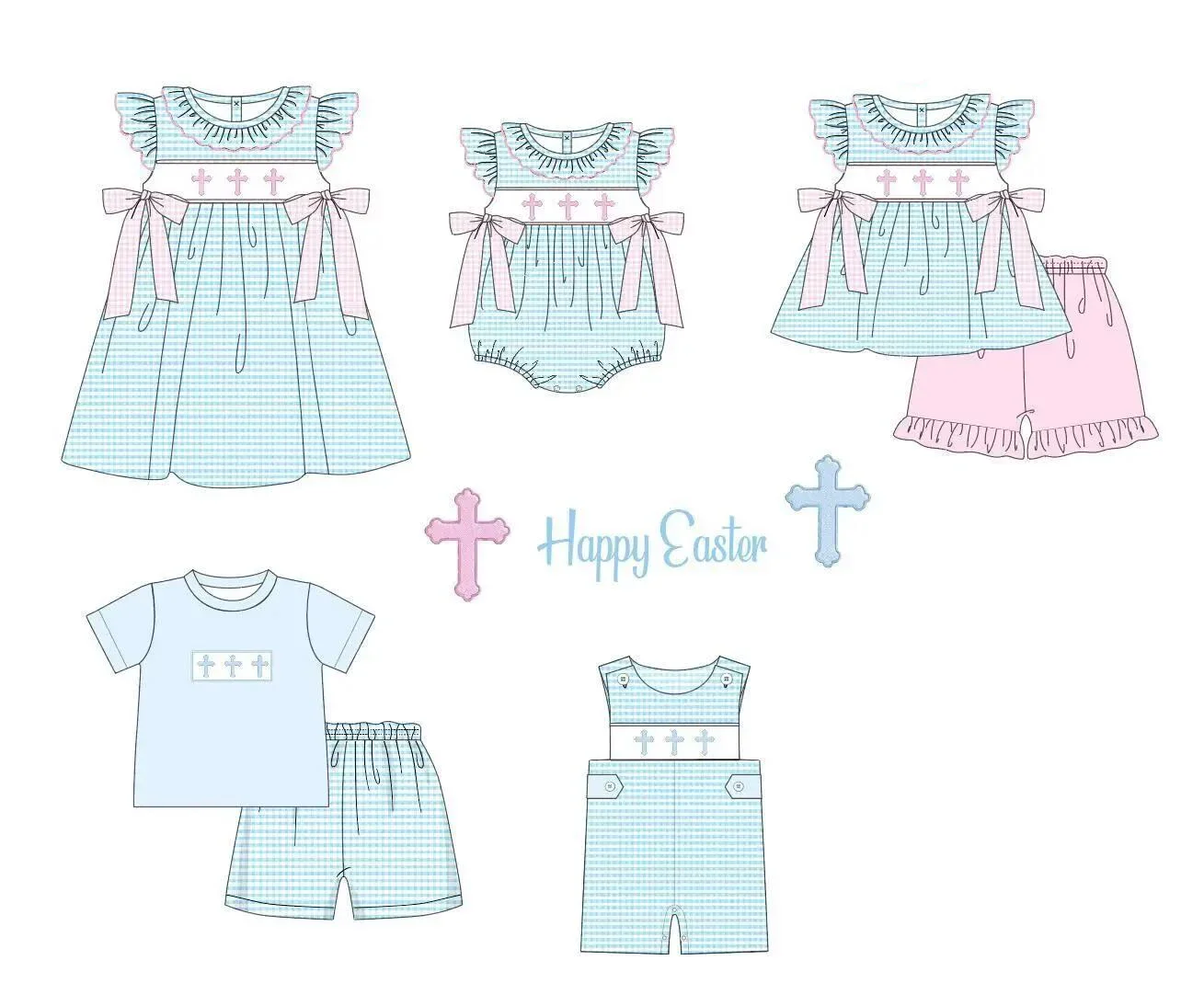 Эксклюзивный Детский комплект с пасхальным жемчугом платье бантом и