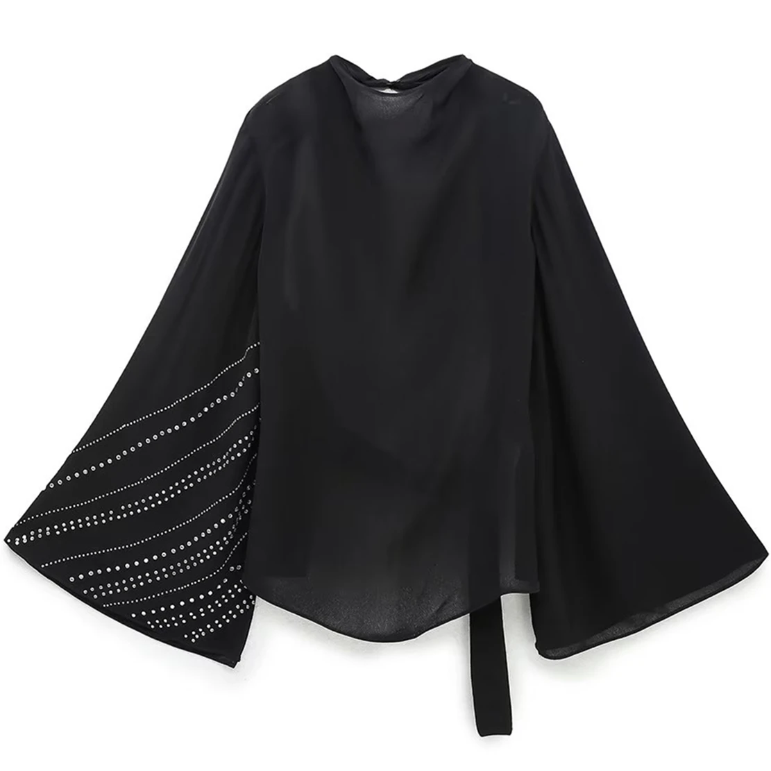 

Jenny&Dave Fashion Blogger Sequins Flare Sleeve Backless Sexy Loose Shirt Blouse Women