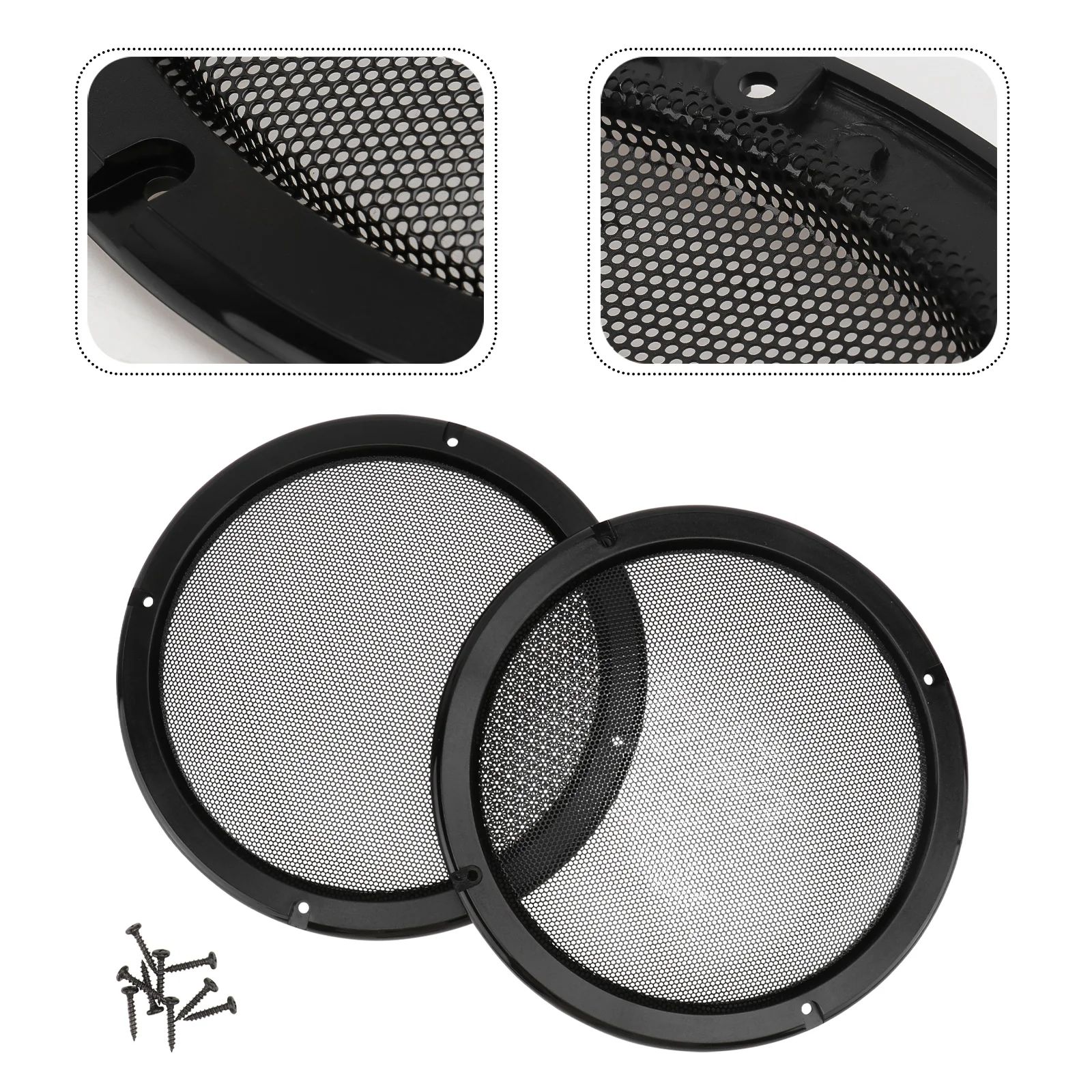 

2Pcs Car Speaker Covers Loud Speaker Covers Speaker Protective Membranes (Black)