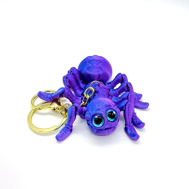 

3D печатный брелок-паук, красочная фигурка паука, шарнирная игрушка-непоседа для любителей брелоков-пауков, домашний декор на Хэллоуин