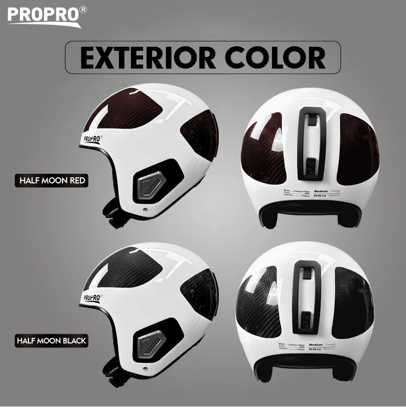 PROPRO Высокое качество углеродного волокна защита головы зимний лыжный шлем для