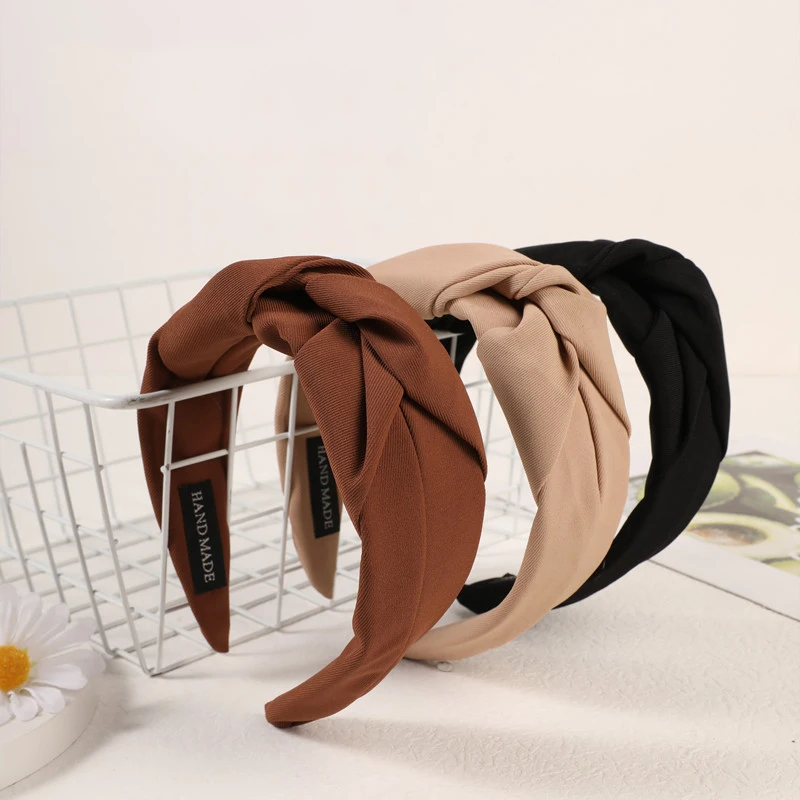 

Fashion New Women High Quality French Headband Korean Fashion Sense Retro Fabric Knotted Hair Bands Hair Accessories Headwear