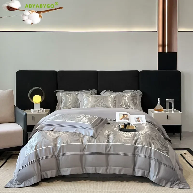 Высококачественный атласный жаккардовый комплект постельного белья роскошные