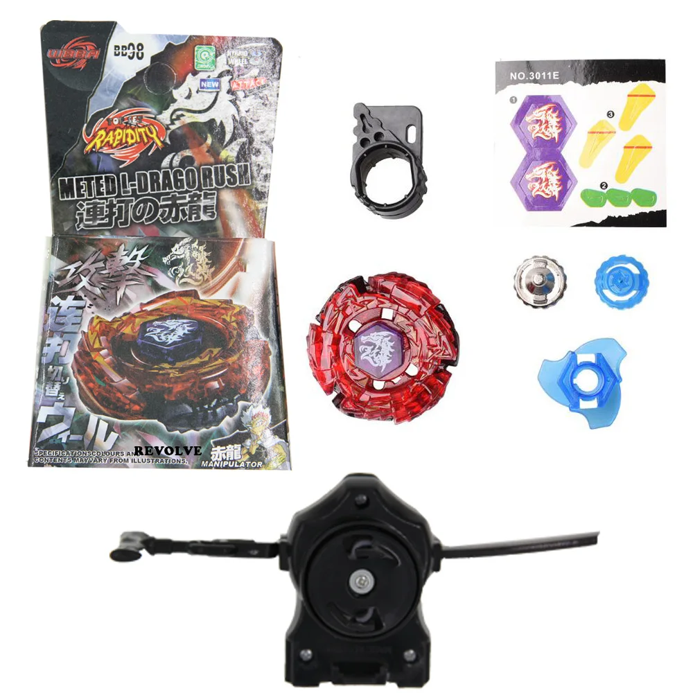 

B-X TOUPIE BURST BEYBLADE dranzer s L drago Rush Red Dragon bb-98 Simple Packing + Black Pull Line Launcher