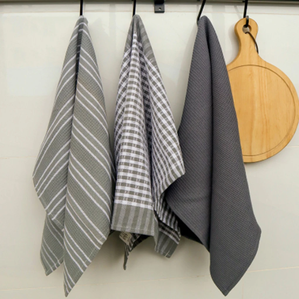 

3X Dish Towel Tea Cloth Kitchen Gadget Foldable Design Washable Print Hotel Smooth Surface Table Mat Dining Supplies 6 44 2cm