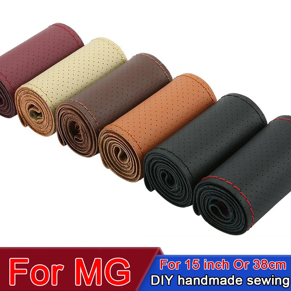 Стайлинг автомобиля 38 см DIY чехол на руль из натуральной кожи плетеный для MG HS GT ZS