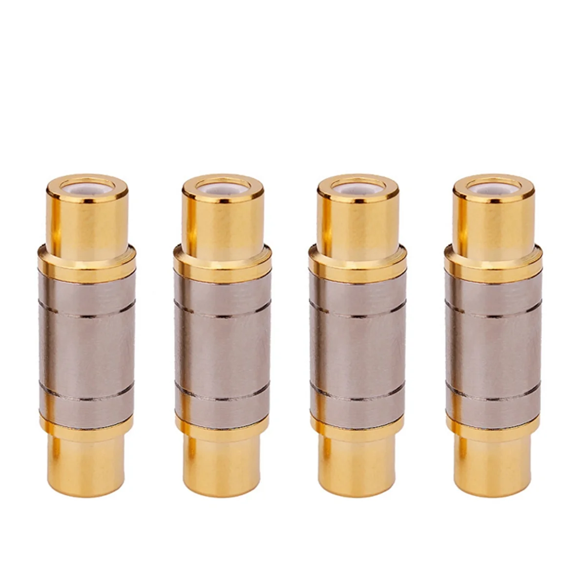 4-шт разъем RCA позолоченный прямой гнездовой адаптер аудиоразъем