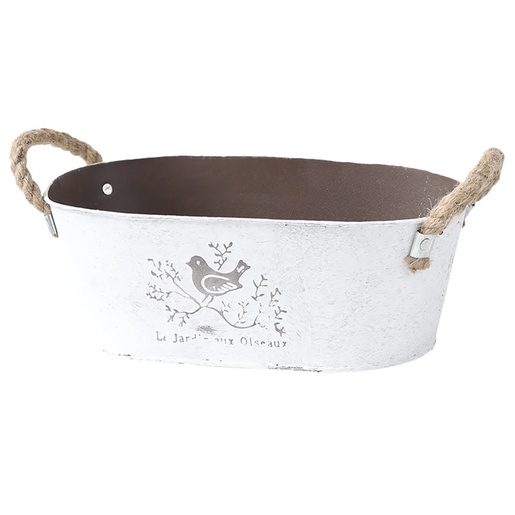 

Decorative Bucket Iron Flower Pot Iron Flowers Bucket Iron Storage Container Bucket