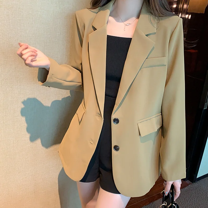 

Women's Fashion New Style Korean Version Loose Recreational Blazer Temperament Sense of Luxury Suits Jacket Spring and Autumn
