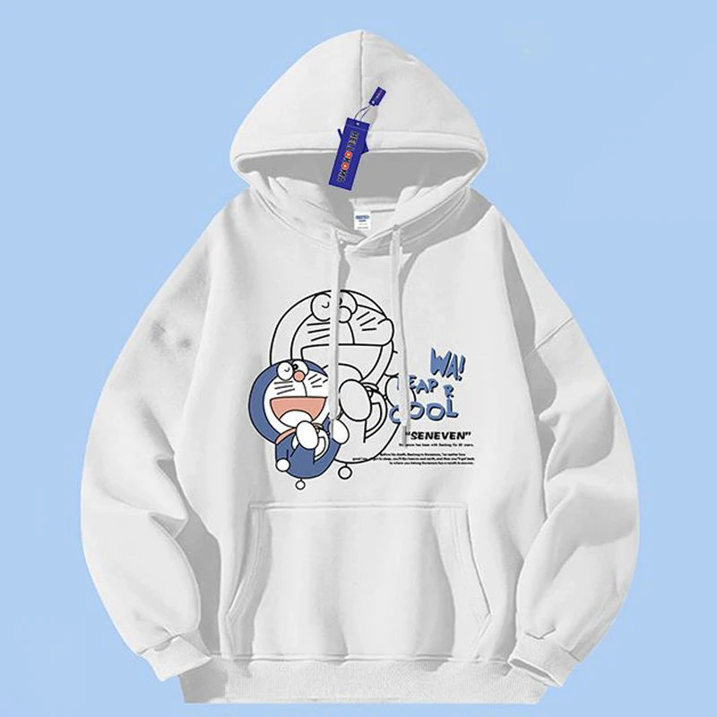 

Lovely Doraemon Animation Cartoon Sweater Nice Look Spring and Autumn Regular or Winter Fleeced Loose Tops for Male and Female