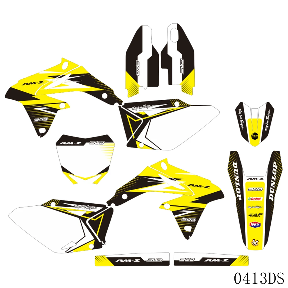 

Full Graphics Decals Stickers Background For SUZUKI RMZ450 RMZ 450 RM 450Z 2008 2009 2010 2011 2012 2013 2014 2015 2016 2017