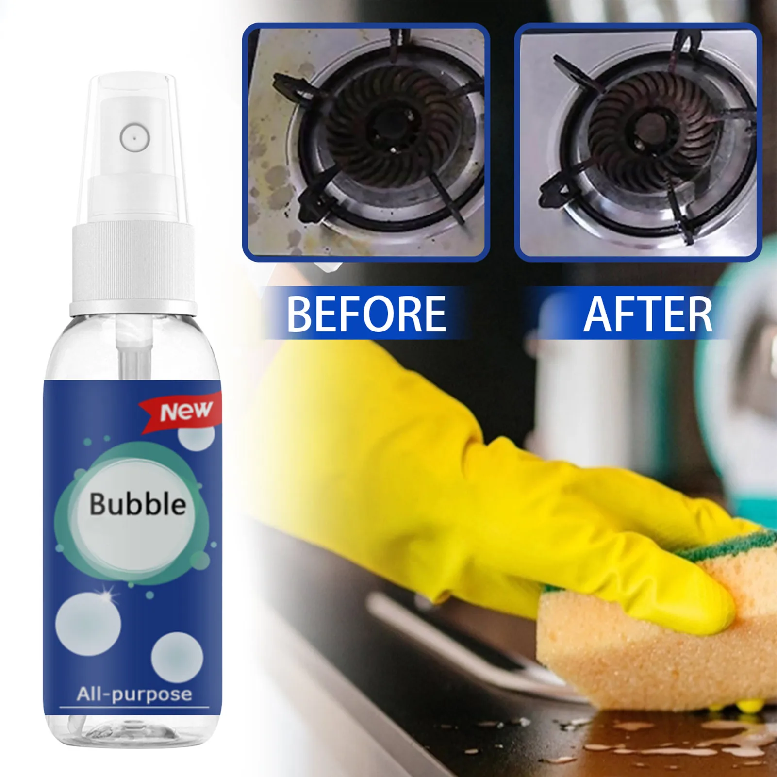 

30ml Kitchen Grease Cleaner Bubble Cleaner Multifunctional Foam Cleaner Rust Remove Household Cleaning Tool Bubble Spray
