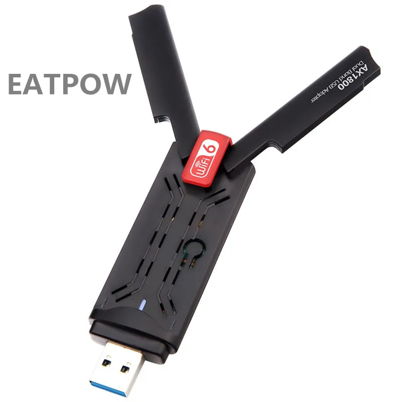 

EATPOW AX1800Mbps WiFi Adapter WiFi 6 USB Wireless Dongle WiFi 6 1800Mpbs Dual Band USB Adapter USB 3.0 external antenna