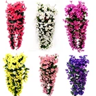 искуственные цветы искусственные цветы Модные фиолетовые искусственные цветы, Настенная подвесная корзина, цветок, искусственная лоза, светильник шение для дома, свадьбы, вечеринки, улицы