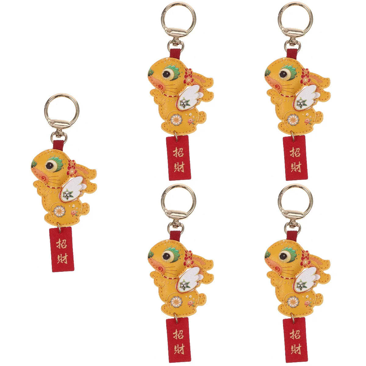 

5pcs Hanging Rabbit Pendant Hanging Keychain Lovely Key Ring Creative Pendant