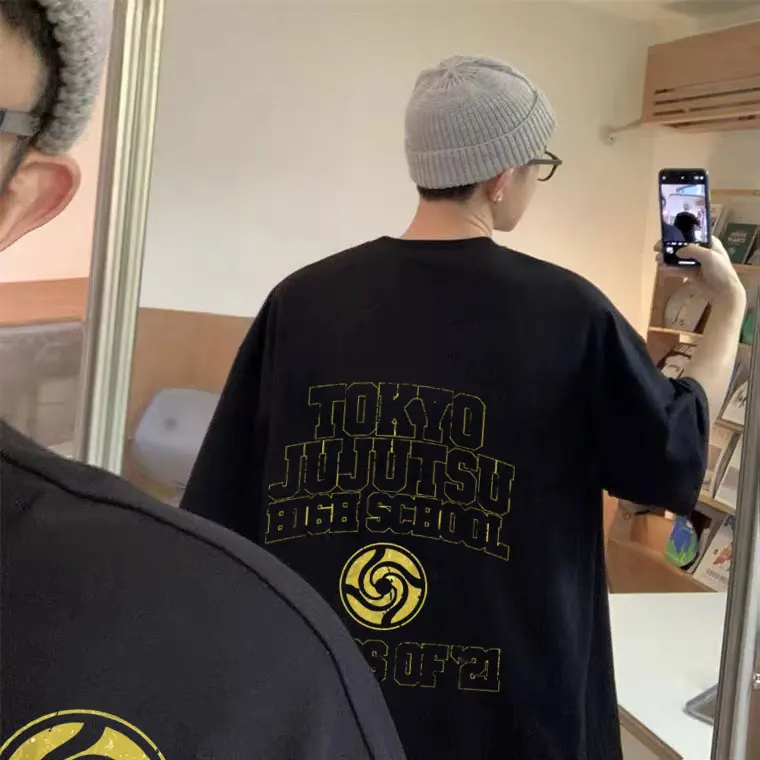 

Japanese Anime Jujutsu Kaisen Logo Graphic T-shirt Tokyo Jujutsu High School Class of 21 T Shirts Men Summer Pure Cotton Tshirt