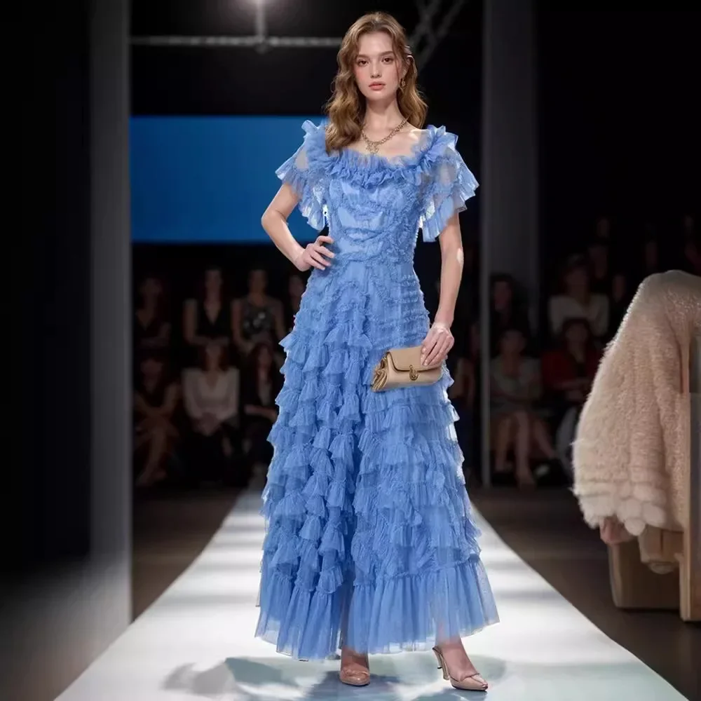 Новинка лета 2024 платья во французском стиле однорядные кружевные с коротким