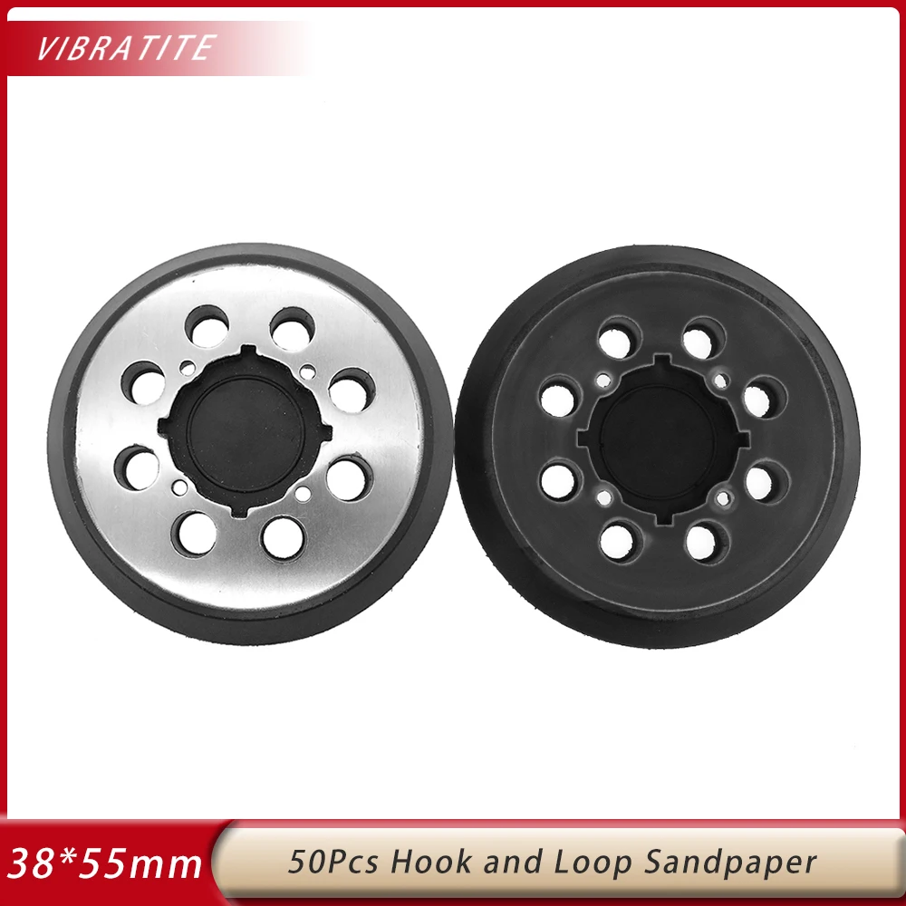 2 Pcs 5 Inch Backup Sanding Pad 125mm 8-Hole Hook and Loop Polishing Backer for Dewalt Orbital Sander Sandpaper Holder