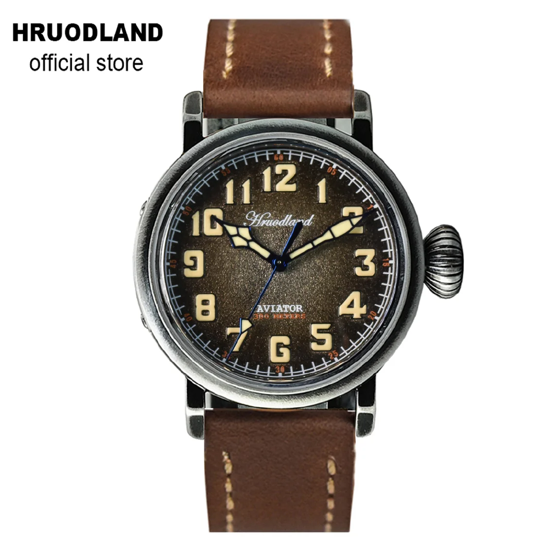 

Hruodland Distressed Retro Automatic Men Watches Sapphire Glass 300m Waterproof PT5000 SW200 Mechanical Wristwatch for Male gift