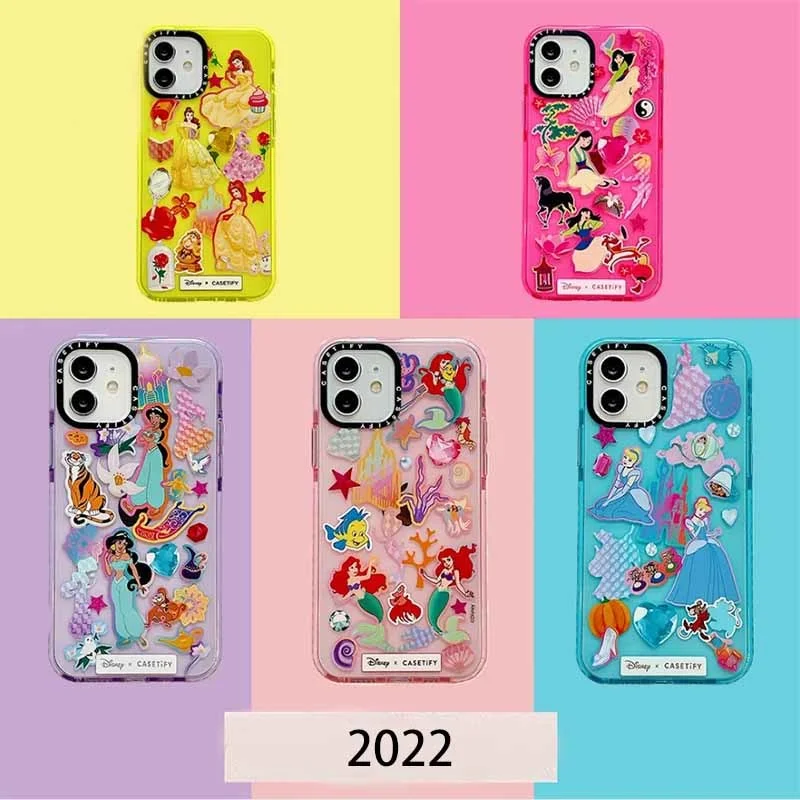 

Bandai Disney Cartoon Princess Case for IPhone 13 13Pro 12 12Pro 11 Pro X XS Max XR 7 8 Plus Shockproof Mobile Phone Back Cover