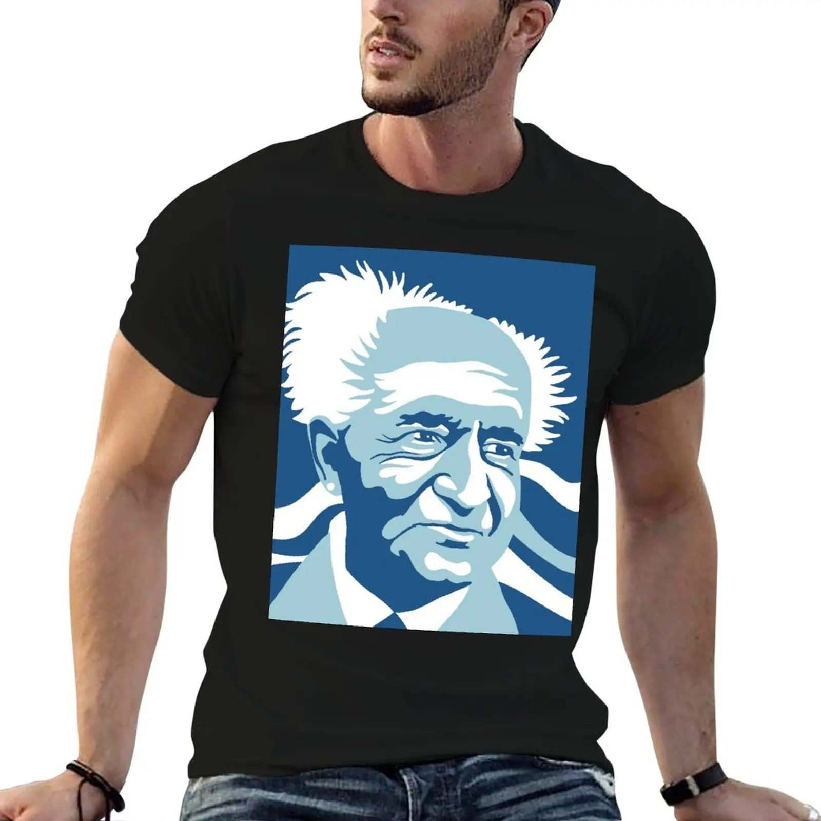 Футболка с векторными иллюстрациями Дэвида Бен Гурion футбольная футболка летние