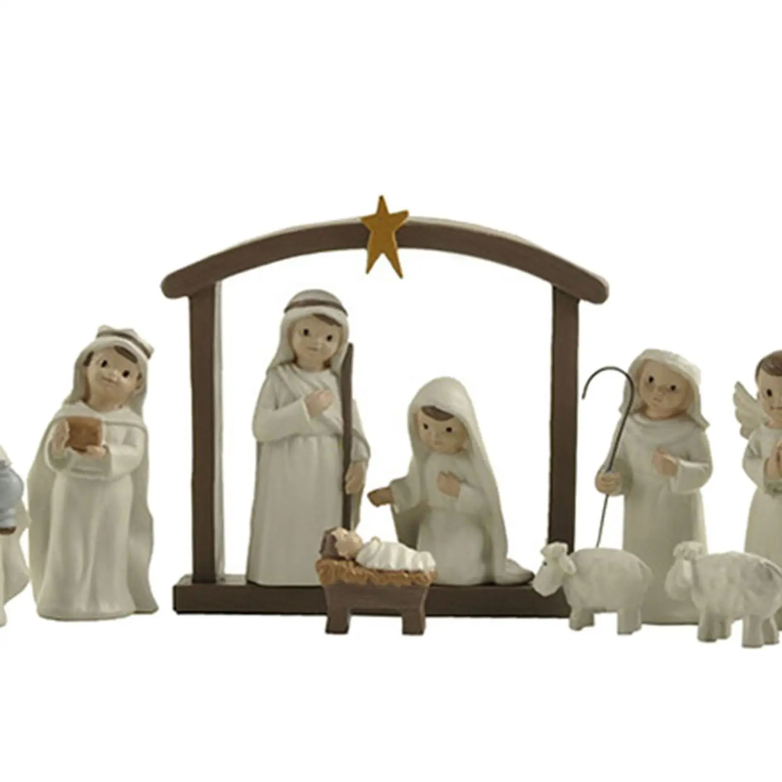 

12pcs set Mini Nativity Sculpture Figurine Miniatures Religious Gift Church