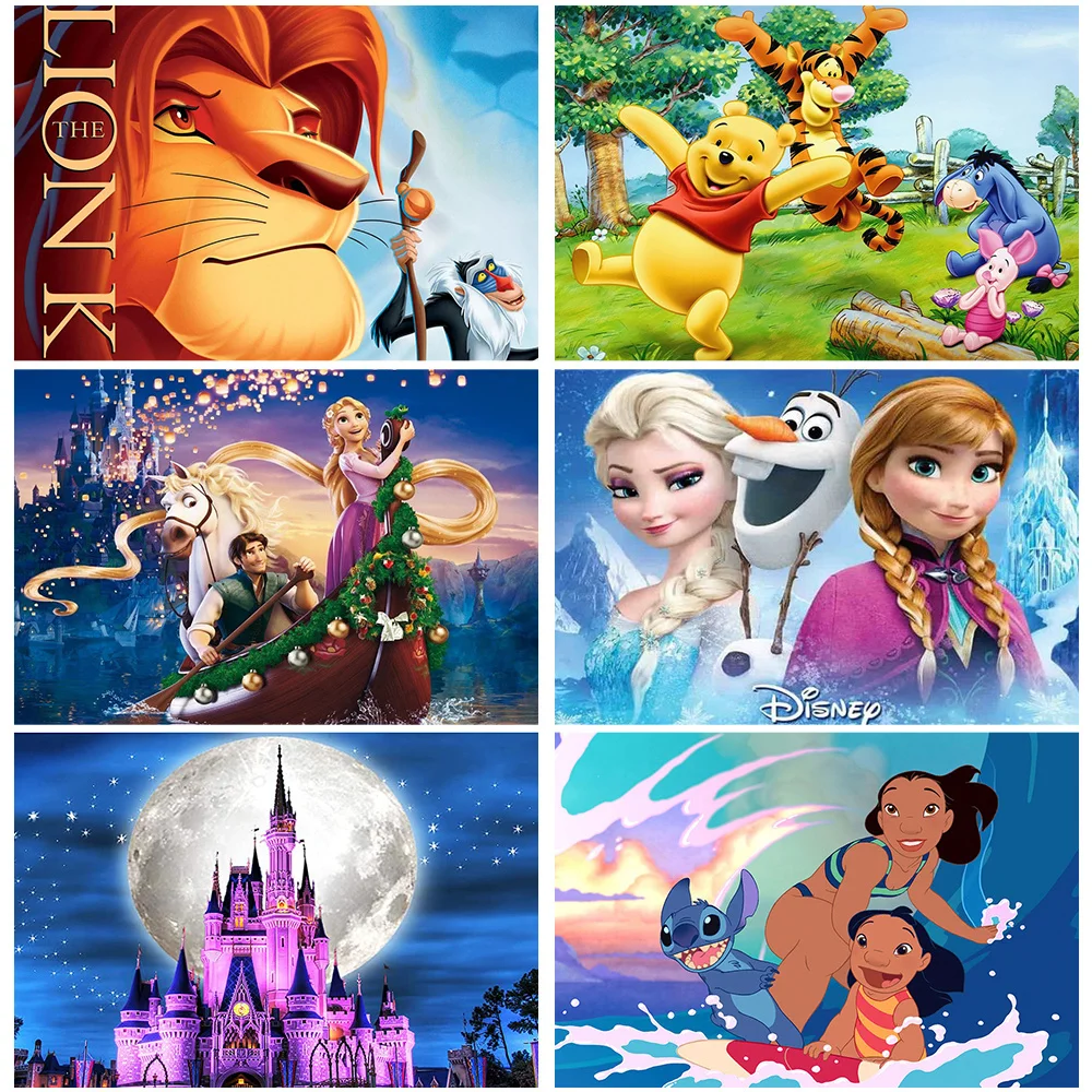 

Алмазная 5D картина с животными, мультяшный замок Принцессы Диснея, мозаика для вышивки своими руками, Декор для дома