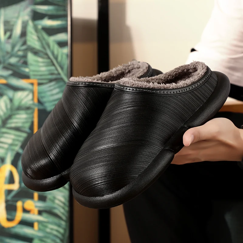 Winter Indoor Slippers Men Women Home Warm Shoes Fashion Flat Room Female Sandals Plus Size 35-45