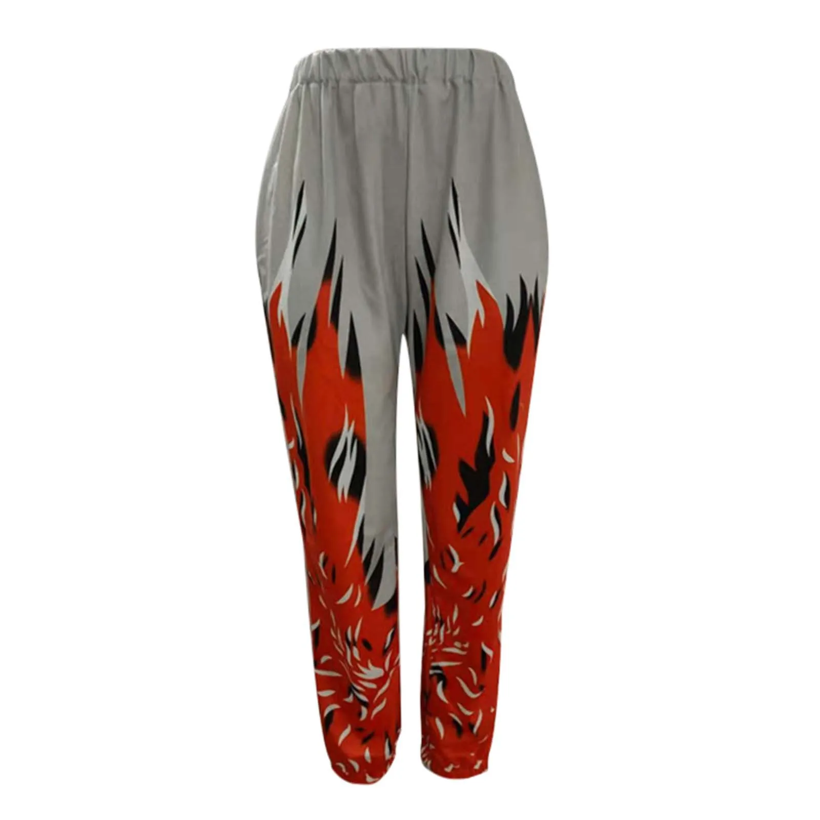 

Women Flame Print Loose Sweater Pants Drawstring Casual Pants