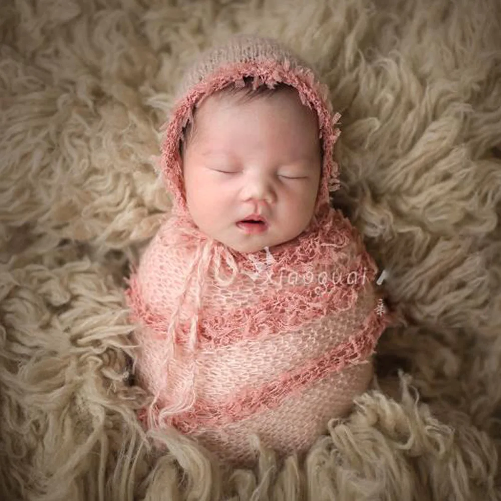 

Newborn Cute Photography Clothing Baby Baby Photography Wrapped Cloth Hat Mohair Lace Wrapped Yarn Studio Photography Props