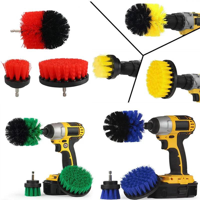 

Drill Brush Cleaner Kit Power Scrubber for Cleaning Bathroom Bathtub Cleaning Brushes Scrub Drill Car Cleaning Tools 3Pcs