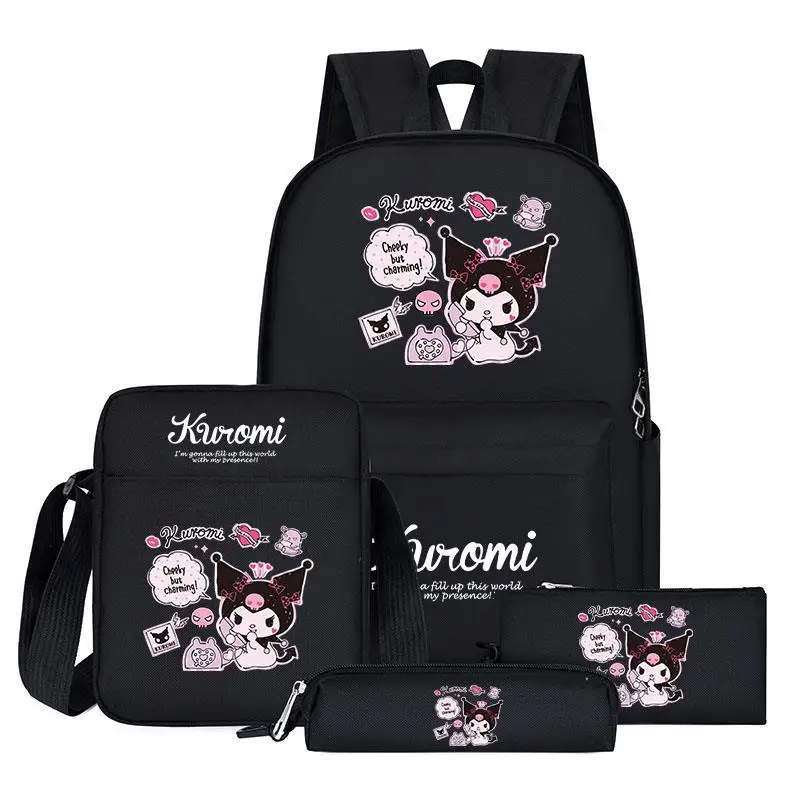 Anime Cartoon Kuromi Boys and Girls Schoolbags Cute Large Capacity 1-6 Grade Schoolbags for Primary School Students
