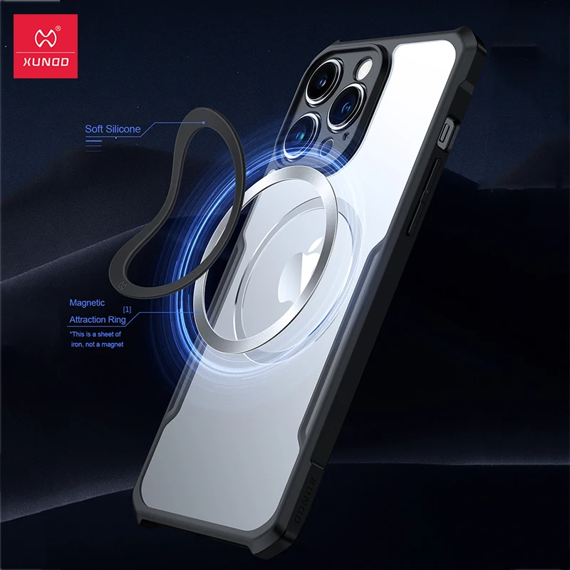 

Xundd For iPhone 14 Pro Max 14 Plus Magnetic Case For Apple iPhone Wireless Charging Airbag Shockproof Back Clear Phone Cover