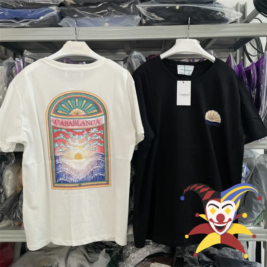 

New Casablanca T Shirt Men Women Oversized 2023ss Short Sleeve T-shirt Top Tees
