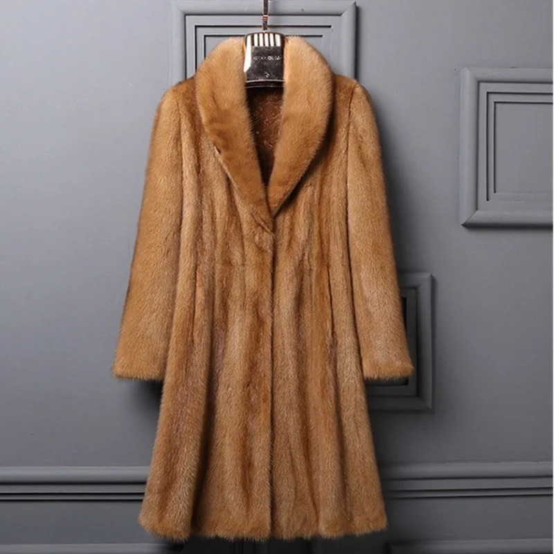 Winter New Fur Coat Women Ladies Faux Mink Fur Long Parka Overcoat Slim Fit Casual Outdoor Warm Thick Jacket Outwear