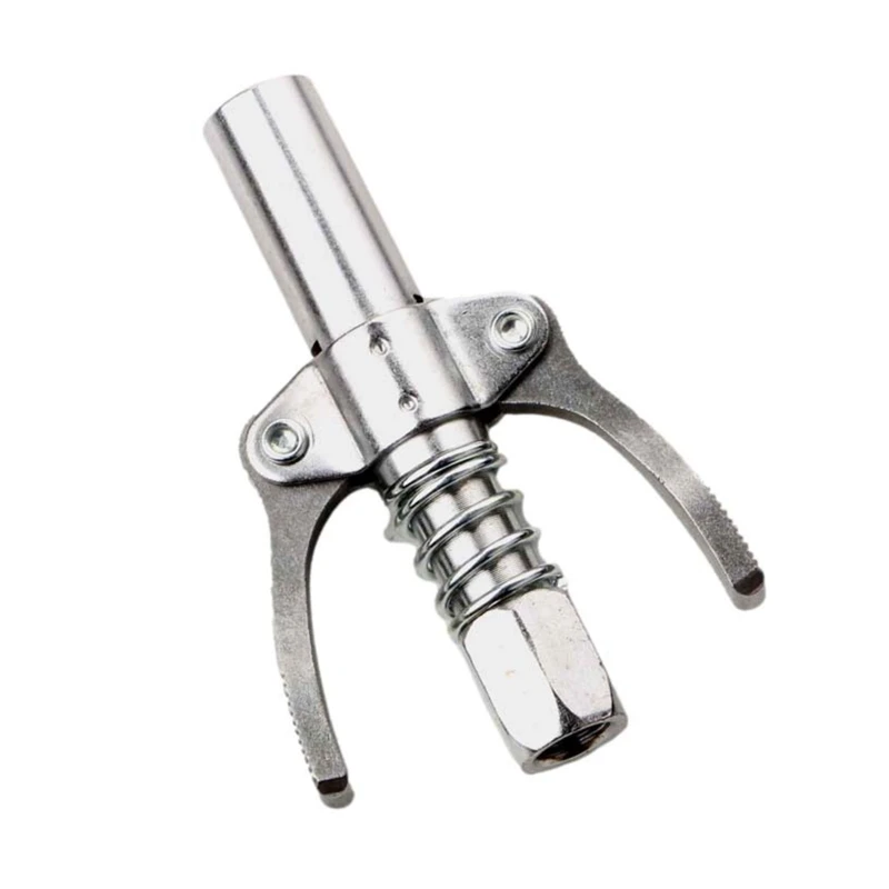 

Grease Coupler 10000PSI NPT I/8 Leak-Free Grease Tool Heavy-Duty Quick Lock Double Handle Stainless Oil Injector Nozzle